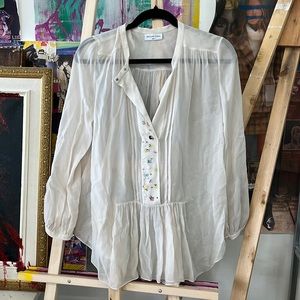 Megan Park blouse, sheer fabric, size 1